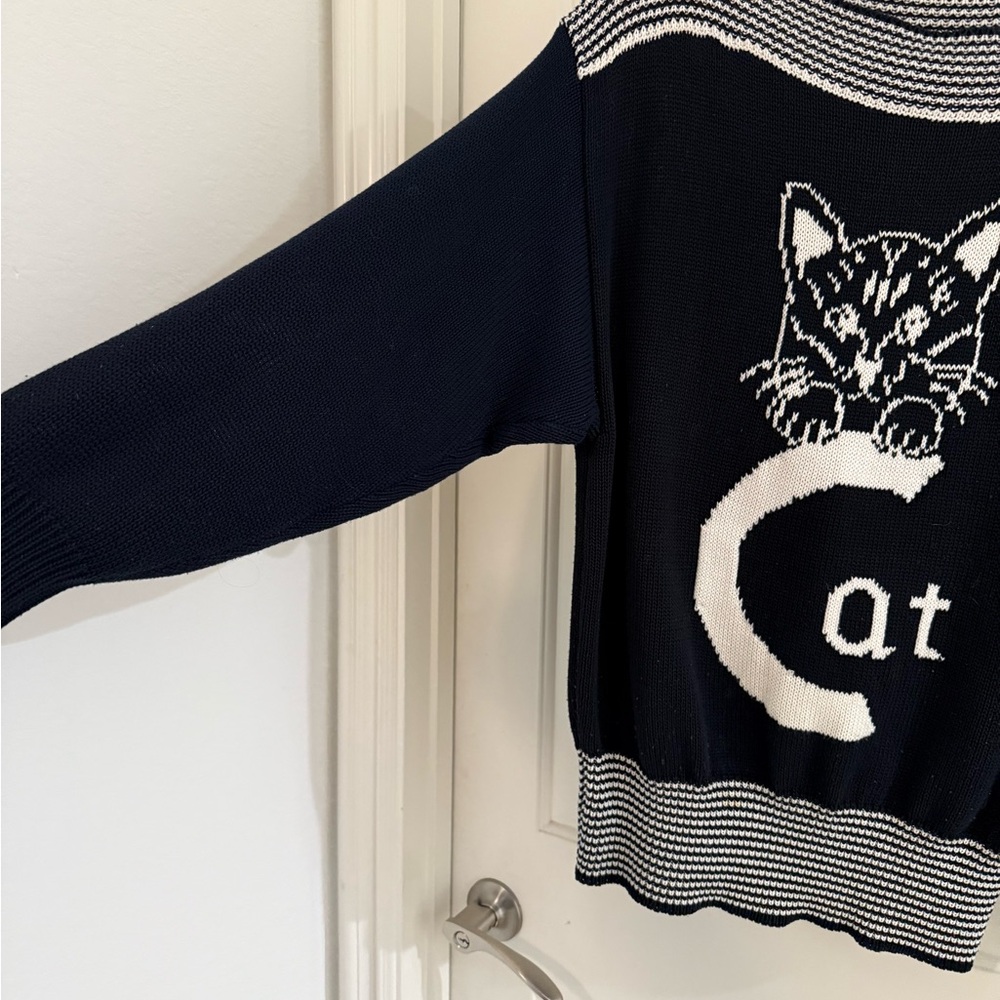 Rawlings Cat Boatneck Knit Sweater Vintage Rare - Picture 14 of 14